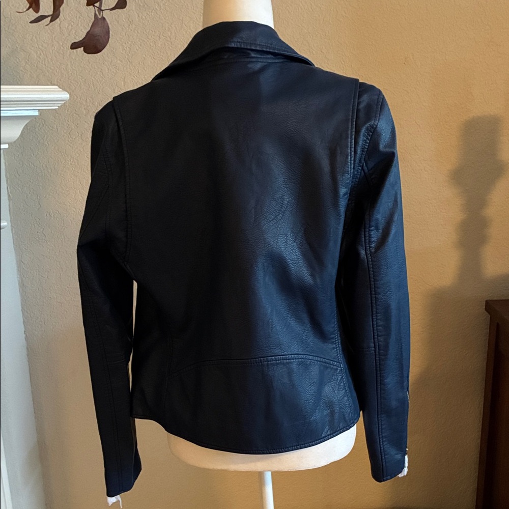 Blank NYC Blue Faux Leather Jacket - Picture 3 of 13